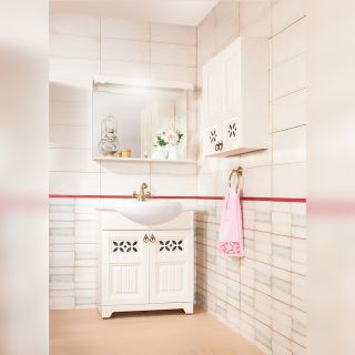 Зеркало с подсветкой Бриклаер Кантри 4627125413612 85 см бежевый дуб прованс